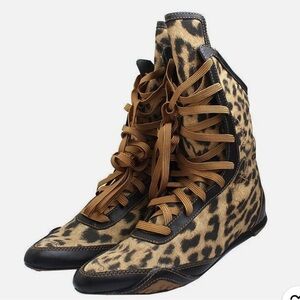 Roberto Cavalli Vintage Leopard Print High-Top Boots